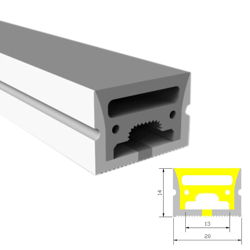 Silicone LED Diffuser Channel Flexible 120° Top Emitting 20*14mm